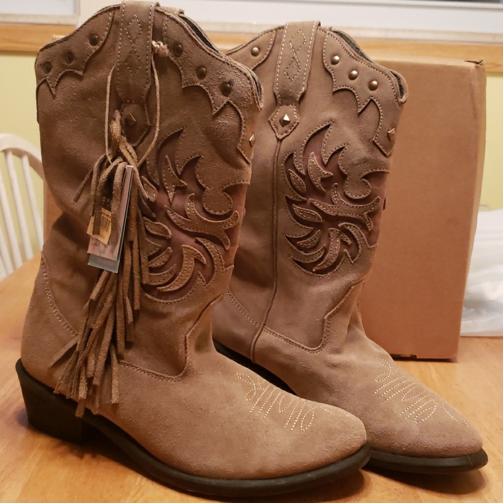 Roper Suede Fringe Boots